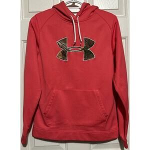 Under Armour Storm Women's Cold Gear Pink‎ Hoodie Camo Logo Size M